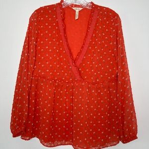 Matilda Jane Top Must Be Love Ruffle- V-Neckline Blouse Style 29612T Size Small